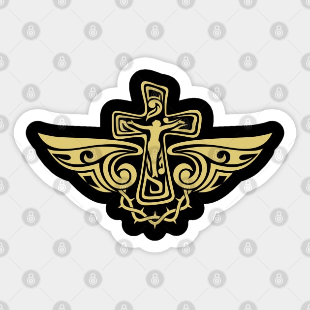 Jesus Christ on the cross. Tattoo style. Sticker by Reformer